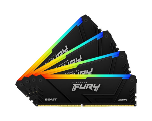 Оперативная память Kingston 32GB 2666MT/s DDR4 CL16 DIMM (Kit of 4) FURY Beast RGB