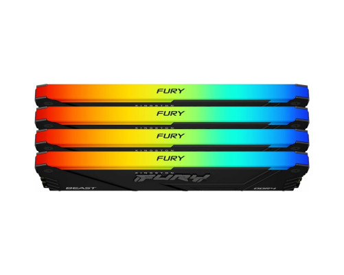 Оперативная память Kingston 32GB 2666MT/s DDR4 CL16 DIMM (Kit of 4) FURY Beast RGB