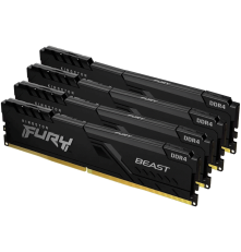 Оперативная память Kingston 128GB 3600MT/s DDR4 CL18 DIMM (Kit of 4) FURY Beast Black