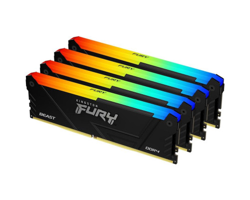 Оперативная память Kingston 32GB 2666MT/s DDR4 CL16 DIMM (Kit of 4) FURY Beast RGB