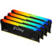 Оперативная память Kingston 32GB 2666MT/s DDR4 CL16 DIMM (Kit of 4) FURY Beast RGB