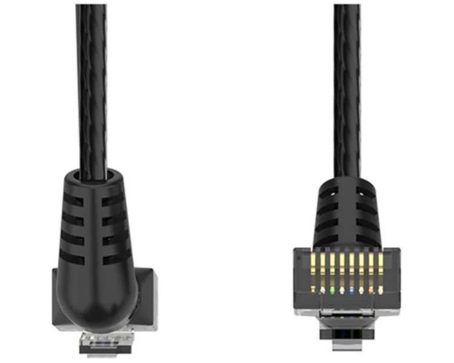 Патч-корд Vention прямой UTP cat.6a, RJ45 угол 90 - 0,5м. Черный