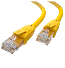 Патч-корд прямой 2.0m UTP кат.6, желтый, 24 AWG, литой, ethernet high speed, RJ45, T568B, GCR-52371