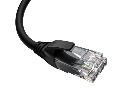 Патч-корд прямой 20.0m UTP кат.5e, черный, верхний угол, литой, ethernet high speed, RJ45, T568B