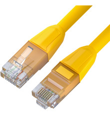 Патч-корд прямой 1.5m LSZH UTP кат.6, желтый, 24 AWG, литой без фиксатора, ethernet high speed, RJ45, T568B, GCR-52788