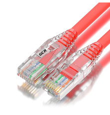 Патч-корд 1.0m UTP кат.6, красный, коннектор ABS, 24 AWG, ethernet high speed 10 Гбит/с, RJ45, T568B, GCR-55410