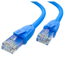 Патч-корд прямой 2.0m UTP кат.6, синий, 24 AWG, литой, ethernet high speed, RJ45, T568B