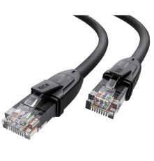 Патч-корд прямой 10.0m UTP кат.6, черный, 24 AWG, литой без фиксатора, ethernet high speed 1 Гбит/с, RJ45, T568B, GCR-52536