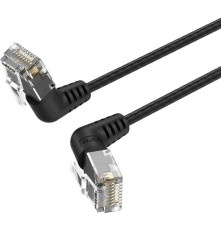 Патч-корд Vention прямой UTP cat.6a, RJ45 угол 90 - 3м. Черный