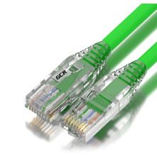 Патч-корд 5.0m LSZH UTP кат.5e, зеленый, коннектор ABS, 24 AWG, ethernet high speed 1 Гбит/с, RJ45, T568B, GCR-52671