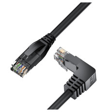 Патч-корд прямой 20.0m UTP кат.5e, черный, верхний угол, литой, ethernet high speed, RJ45, T568B