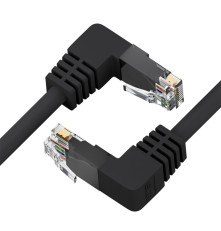 Патч-корд прямой 1.5m UTP кат.5e, черный, верхний/нижний угол, литой, ethernet high speed, RJ45, T568B