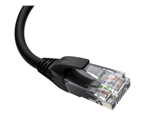 Патч-корд прямой 20.0m UTP кат.5e, черный, верхний угол, литой, ethernet high speed, RJ45, T568B