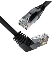 Патч-корд 1.0m UTP кат.6, черный, верхний угол, литой, ethernet high speed, RJ45, T568B