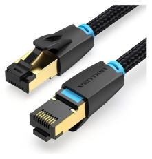 Патч-корд Vention прямой SFTP cat.8 RJ45 - 3м. Черный Тканевая оплетка