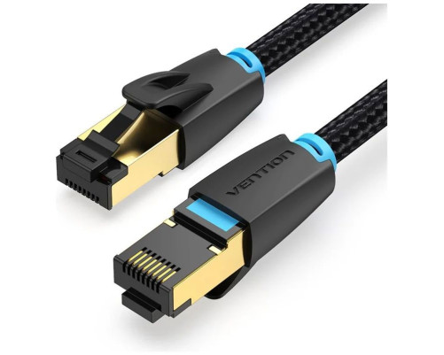 Патч-корд Vention прямой SFTP cat.8 RJ45 - 3м. Черный Тканевая оплетка