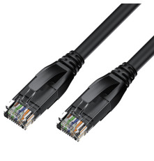 Патч-корд PROF прямой 0.5m, UTP медь кат.5e, черный, литой, 24 AWG, ethernet 1 Гбит/с, RJ45, T568B, GCR-53121