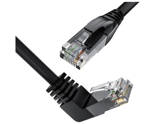 Патч-корд прямой 20.0m UTP кат.5e, черный, верхний угол, литой, ethernet high speed, RJ45, T568B