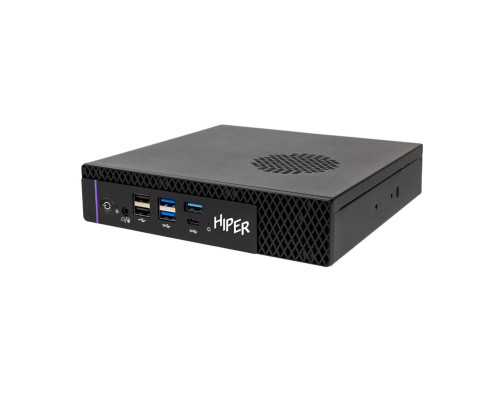 Неттоп HIPER FACTUM FT20  Intel Core i3 14100(3.5Ghz)/8192Mb/256PCISSDGb/noDVD/BT/WiFi/war 1y/1.3kg/черный/Win11Pro + БП 120Вт/металл/VESA Адаптер на 75х75, 100х100