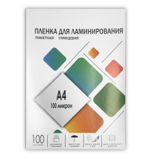 Пленка для ламинирования A4, 216х303 (100 мкм) глянцевая 100шт, ГЕЛЕОС [LPA4-100]