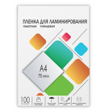 Пленка для ламинирования A4, 216х303 (75 мкм) глянцевая 100шт, ГЕЛЕОС [LPA4-75]