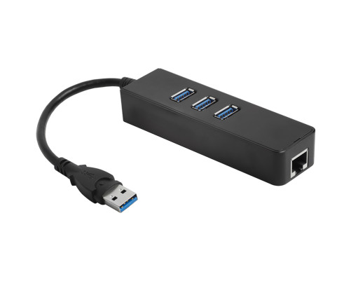 USB Разветвитель/сетевая карта внешняя на 3 порта USB 3.0 + 10/100Mbps Ethernet Network GCR-AP04 Greenconnect