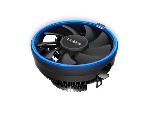 Вентилятор для процессора PCCooler E126M B (92W, 4-pin PWM, 70mm, Al/Cu, -mm, Blue LED, 1x120mm, 56CFM, 26.5dBA, 1800RPM, S: 1700/1200/115X, AM5/AM4, black)