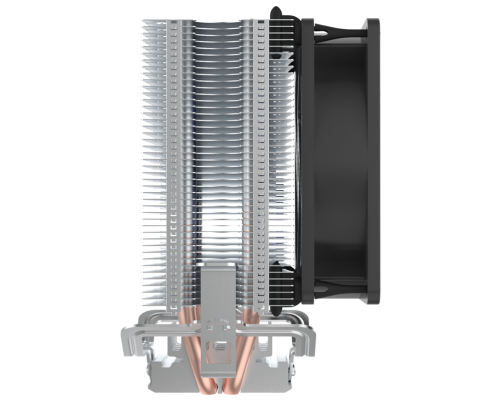 Вентилятор для процессора PCCooler S93 V2 (100W, 3-pin, 125mm, Al/Cu, 2x6mm, 1x92mm, 48CFM, 22dBA, 2200RPM, S: 1700/1200/115X, AM5/AM4, silver, black)