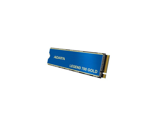 Твердотельный накопитель ADATA LEGEND 700 GOLD, 512GB, M.2(22x80mm), NVMe 1.4, PCIe 3.0 x4, 3D NAND, R/W 2000/1600MB/s, IOPs 60 000/240 000, TBW 160, DWPD 0.3, with Heat Sink