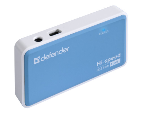 USB разветвитель Defender Quadro Power USB2.0, 4порта, блок питания2A