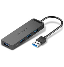 USB разветвитель Vention CHLBF OTG USB 3.0 на 4 порта, черный - 1м.