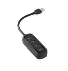 USB разветвитель Vention VAS-J43-B100 USB 2.0 на 4 порта, черный - 1м.