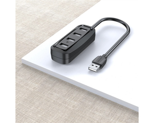 USB разветвитель Vention VAS-J43-B015 USB 2.0 на 4 порта, черный