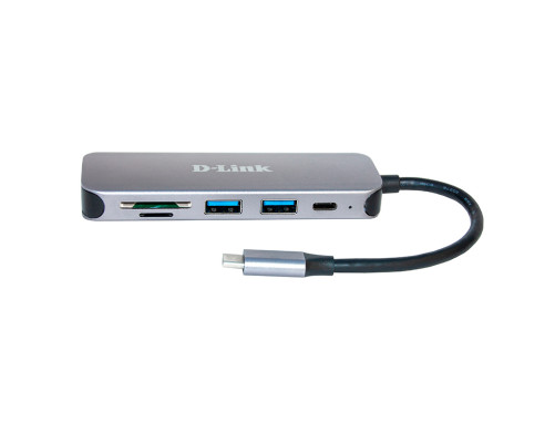 USB разветвитель D-LINK DUB-2325 USB-C Hub, 2xUSB3.0 + USB-C, SD/microSD Card Reader