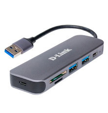 USB разветвитель/картридер D-LINK DUB-1325 USB3.0 Hub, 2xUSB3.0 + USB-C, SD/microSD Card Reader