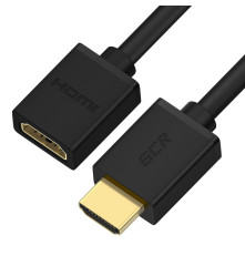 Кабель удлинительный 1.5m v2.0 HDMI-HDMI черный, OD7.3mm, 28/28 AWG, позолоченные контакты, Ethernet 18.0 Гбит/с, 19M / 19F, тройной экран