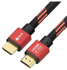 Кабель PROF 2.0m HDMI 2.0, BICOLOR ECO Soft капрон, AL корпус красный, HDR 4:2:2, Ultra HD, 4K 60 fps 60Hz/5K*30Hz, 3D, AUDIO, 18.0 Гбит/с, 28AWG, GCR-54508