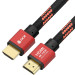 Кабель PROF 2.0m HDMI 2.0, BICOLOR ECO Soft капрон, AL корпус красный, HDR 4:2:2, Ultra HD, 4K 60 fps 60Hz/5K*30Hz, 3D, AUDIO, 18.0 Гбит/с, 28AWG, GCR-54508