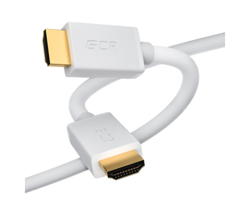 Кабель 0.5m HDMI версия 2.0 HDR 4:2:2, Ultra HD, 4K 60 fps 60Hz/5K*30Hz, 3D, AUDIO, 18.0 Гбит/с, 28/28 AWG, OD7.3mm, тройной экран, белый, GCR-HM761-0.5m