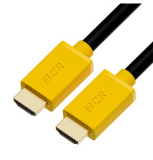 Кабель 2.0m HDMI версия 2.0, HDR 4:2:2, Ultra HD, 4K 60 fps 60Hz/5K*30Hz, 3D, AUDIO, 18.0 Гбит/с, 28/28 AWG, OD7.3mm, тройной экран, черный, желтые коннекторы, GCR-HM441-2.0m