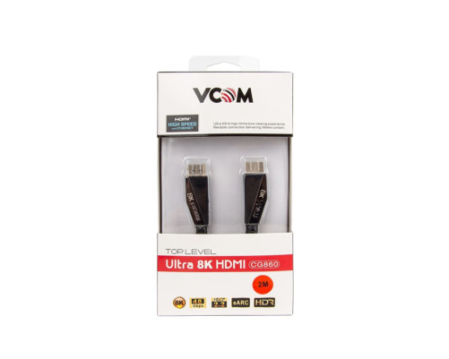 Кабель HDMI 19M/M,ver. 2.1, 8K@60 Hz 2m VCOM <CG860-2M>