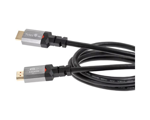 Кабель HDMI 19M/M,ver. 2.1, 8K@60 Hz 2m метал разъемы, Telecom <TCG365-2M>