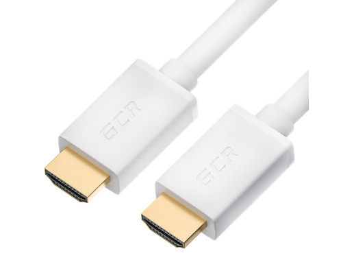 Кабель 0.5m HDMI версия 2.0 HDR 4:2:2, Ultra HD, 4K 60 fps 60Hz/5K*30Hz, 3D, AUDIO, 18.0 Гбит/с, 28/28 AWG, OD7.3mm, тройной экран, белый, GCR-HM761-0.5m