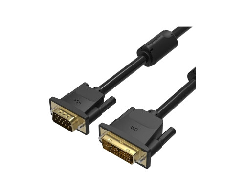 Кабель Vention DVI-I Dual link 24+5M/VGA 15M с ферритовым фильтром - 3м.