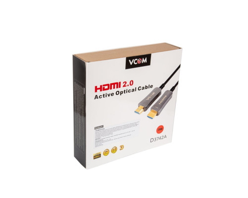 Активный оптический кабель HDMI 19M/M,ver. 2.0, 4K@60 Hz 20m VCOM <D3742A-20M>