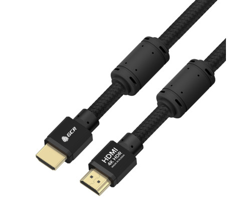 Кабель Premium 7.5m HDMI 2.1, ECO Soft капрон, черно-красный, HDR 4:4:4, Ultra HD, 8K*30Hz/4K*120Hz, 3D, 48 Гбит/с, 3 Х экран с армированием, GCR-55775