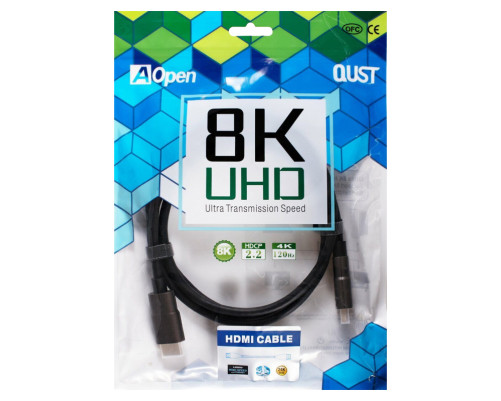 Кабель HDMI 19M/M,ver. 2.1, 8K@60 Hz 1m iOpen (Aopen/Qust) <ACG863-1M>