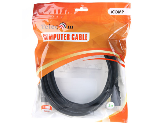 Кабель HDMI-19M --- HDMI-19M ver 2.0+3D/Ethernet,2 фильтра 3m Telecom <TCG200F-3M>