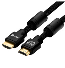 Кабель 10.0m HDMI версия 2.0, HDR 4:2:0, Ultra HD, 4K 60 fps 60Hz/5K*30Hz, 3D, AUDIO, 18.0 Гбит/с, 28/28 AWG, OD7.8mm, тройной экран, черный нейлон, AL корпус черный, фер.кольца, GCR-53191