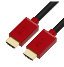 Кабель 1.0m HDMI версия 2.0, HDR 4:2:2, Ultra HD, 4K 60 fps 60Hz/5K*30Hz, 3D, AUDIO, 18.0 Гбит/с, 28/28 AWG, OD7.3mm, тройной экран, черный, красные коннекторы, GCR-HM451-1.0m